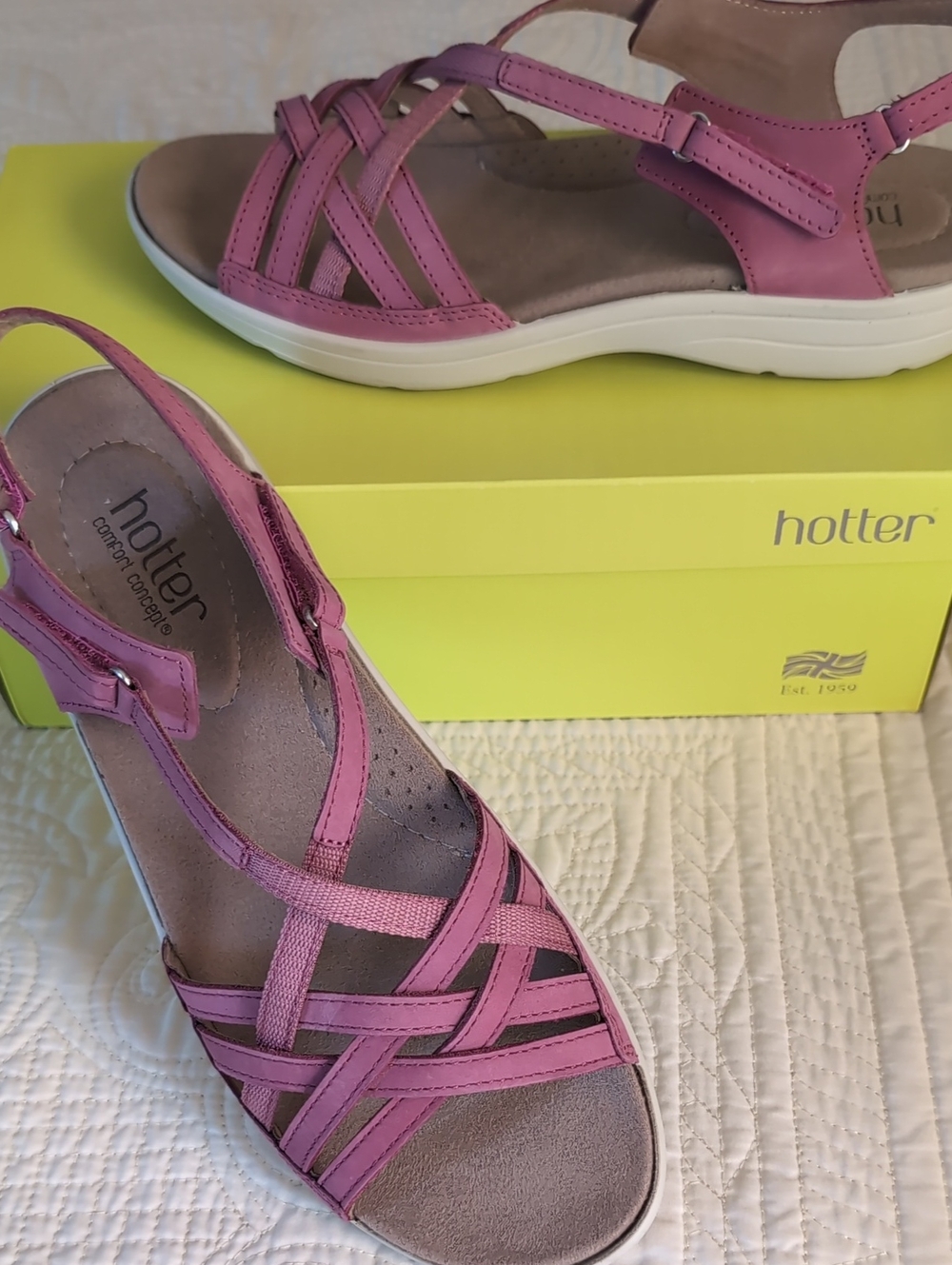 hotter Pink Strap Comfort Sandals 9.5 M/W.